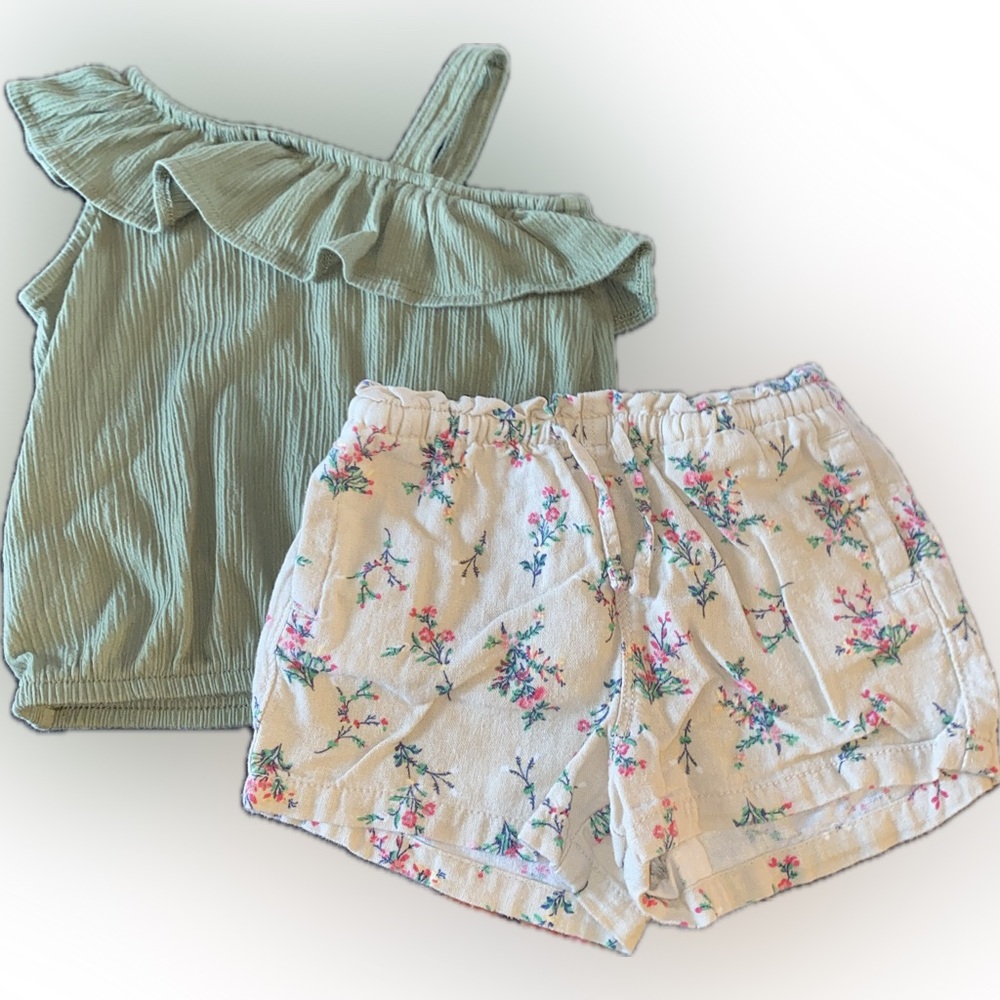 Old Navy Floral Shorts and Top Set, 18-24M